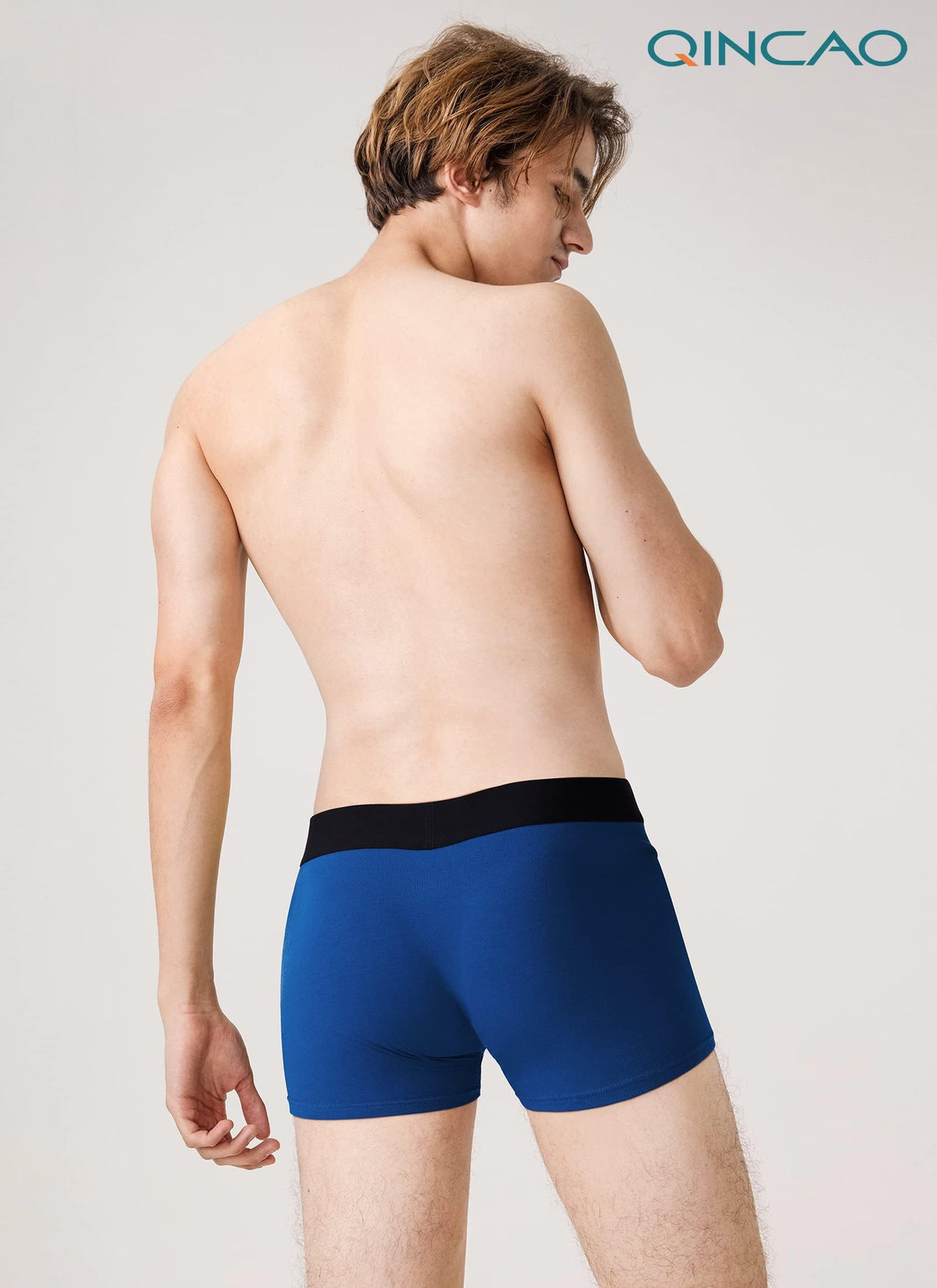 QINCAO Mens Boxers Briefs 6 Pack Combed Cotton Tagless Soft & Slim Fit