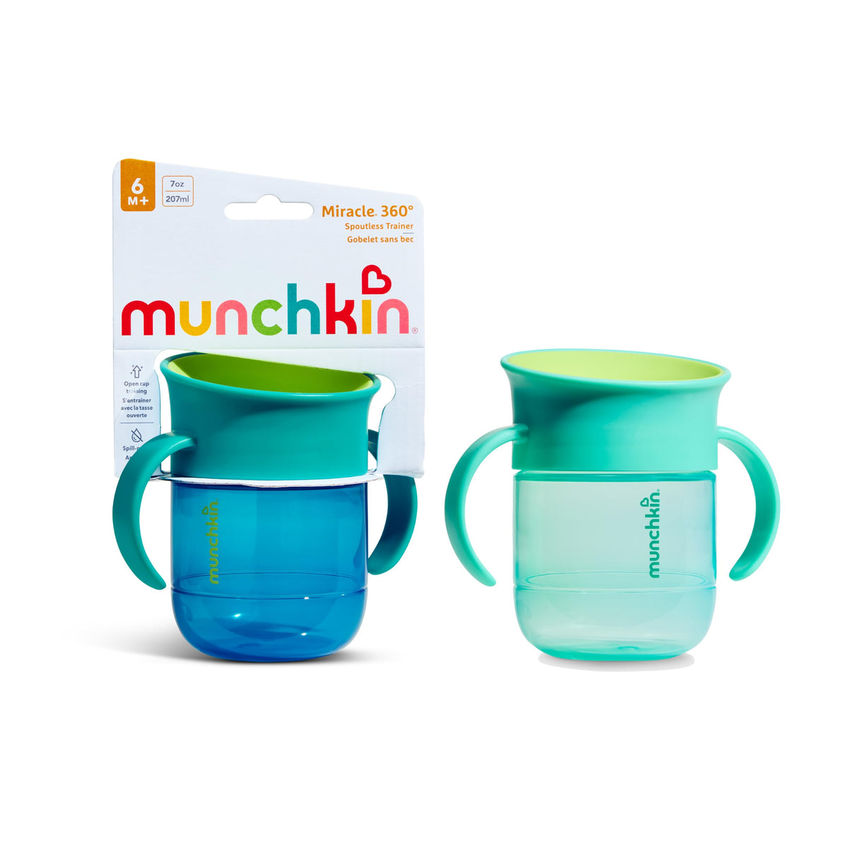 Munchkin Miracle 360 Baby Cup |2-Pack | 6m+ | 207ml | Purple/Coral