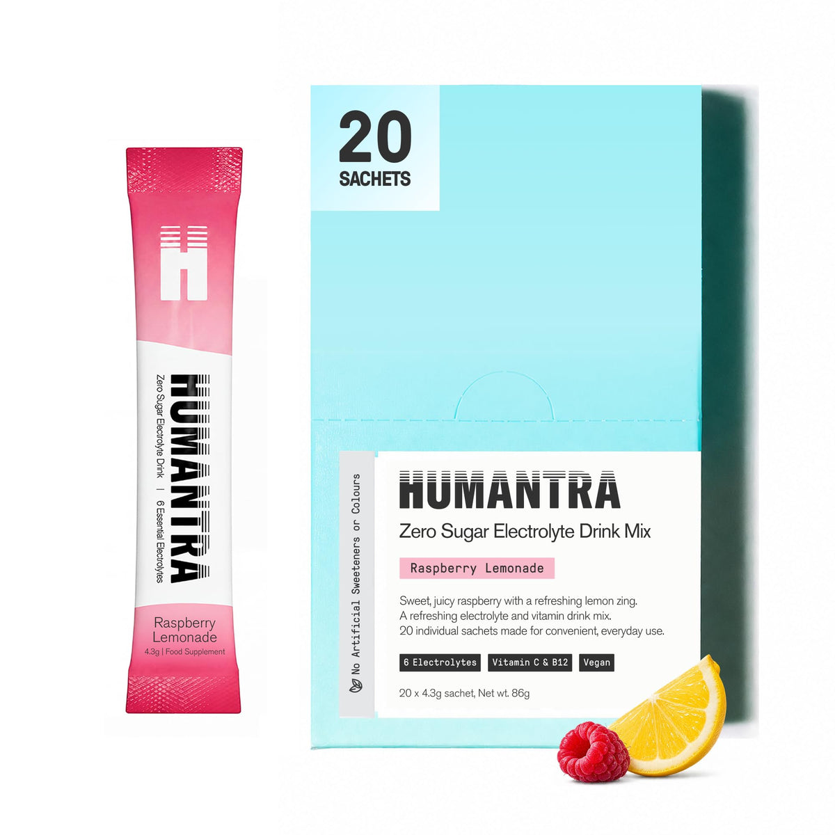 Humantra Electrolytes Powder Hydration Sachets - Himalayan Lime, 20ct