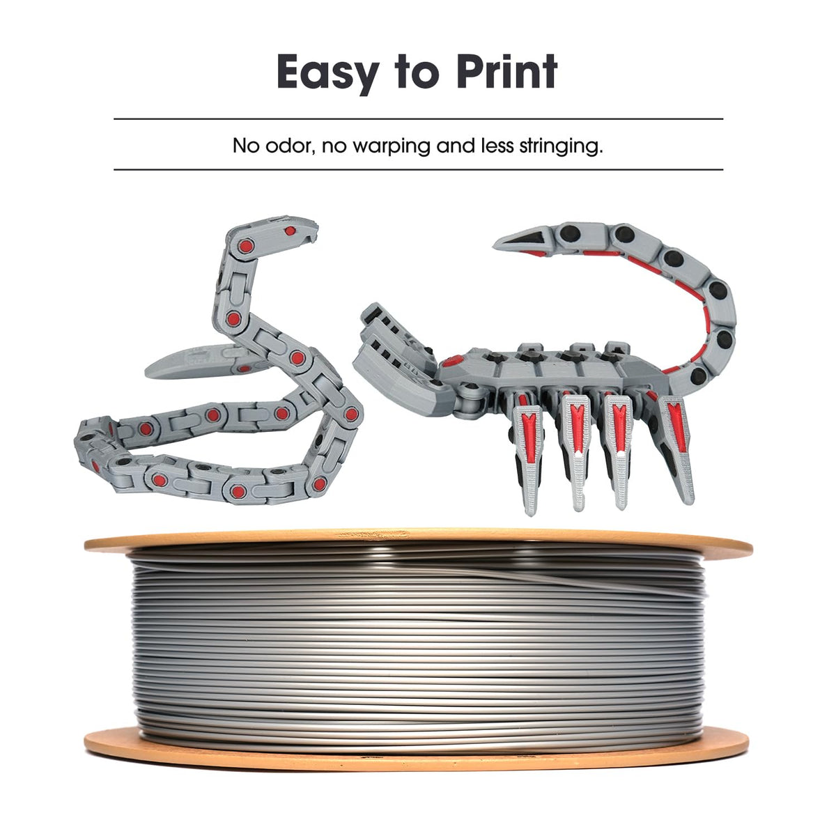 eSUN PLA Filament 1.75mm, PLA Basic Dimensional Accuracy +/- 0.05mm, 1KG Spool (2.2 LBS) Speedy Filament for 3D Printers,Black