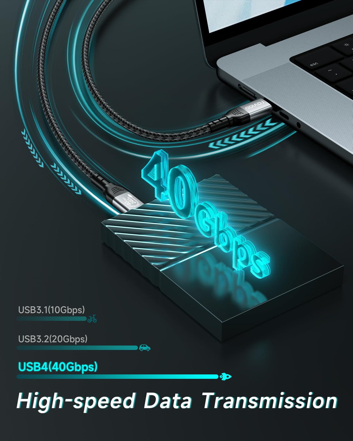 RAVIAD USB C to USB C Charger Cable Short [2Pack 30CM] 60W Fast Charging