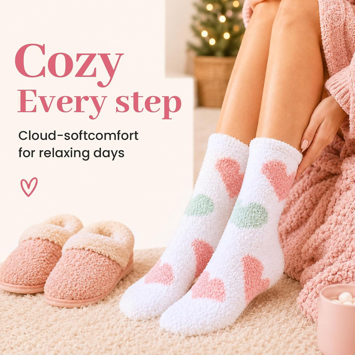 Fluffy Socks for Womens 3-8, Cosy Warm Bed Socks with Gift Box