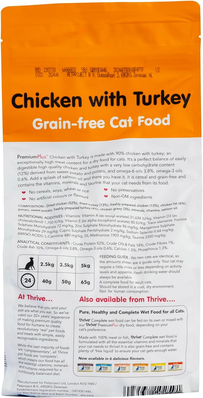 thrive Cat PremiumPlus Dry Food- CHICKEN with TURKEY 1.5kg