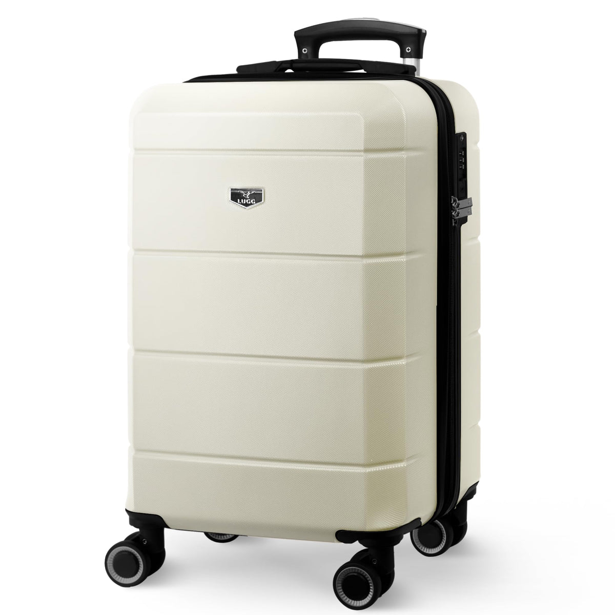 LUGG Jetset 40cm Suitcase 40x30x20cm, Ryanair Compatible Underseat Size, Hard Shell ABS, Spinner with Removable Wheels, Lightweight Travel Luggage, 1 Year Warranty