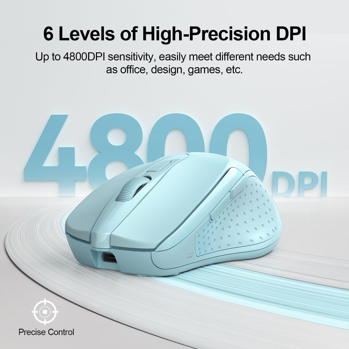 TECKNET Bluetooth Mouse, Rechargeable Bluetooth Wireless Mouse