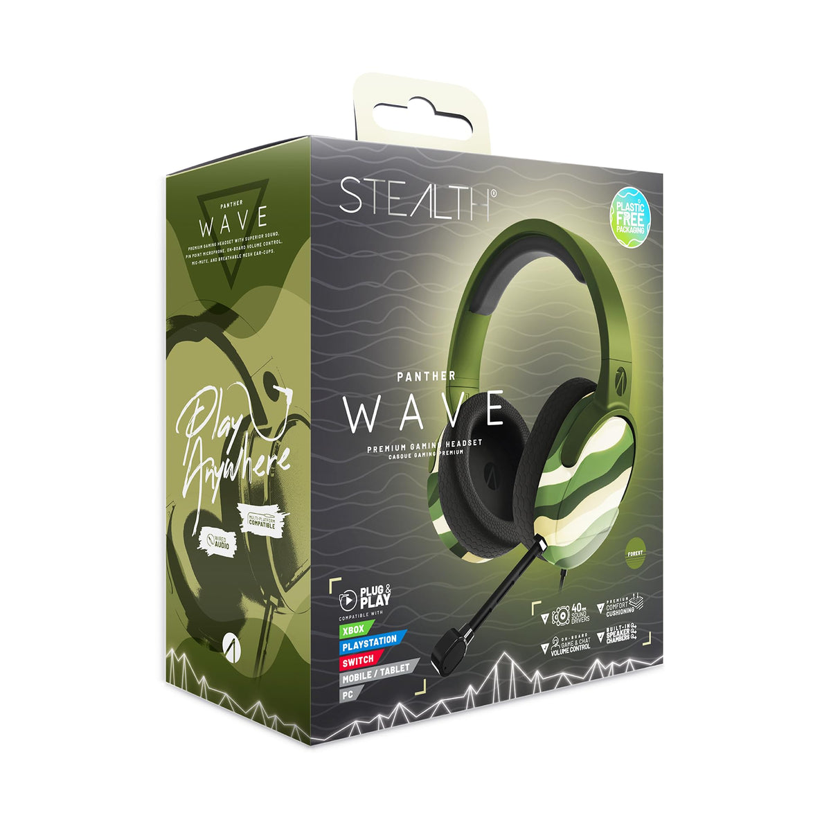 STEALTH PANTHER Sky - Over Ear Gaming Headset PS4/PS5, XBOX, Switch, PC with Flexible Mic, 3.5mm Jack, 1.5m Cable, Lightweight, Comfortable and Durable