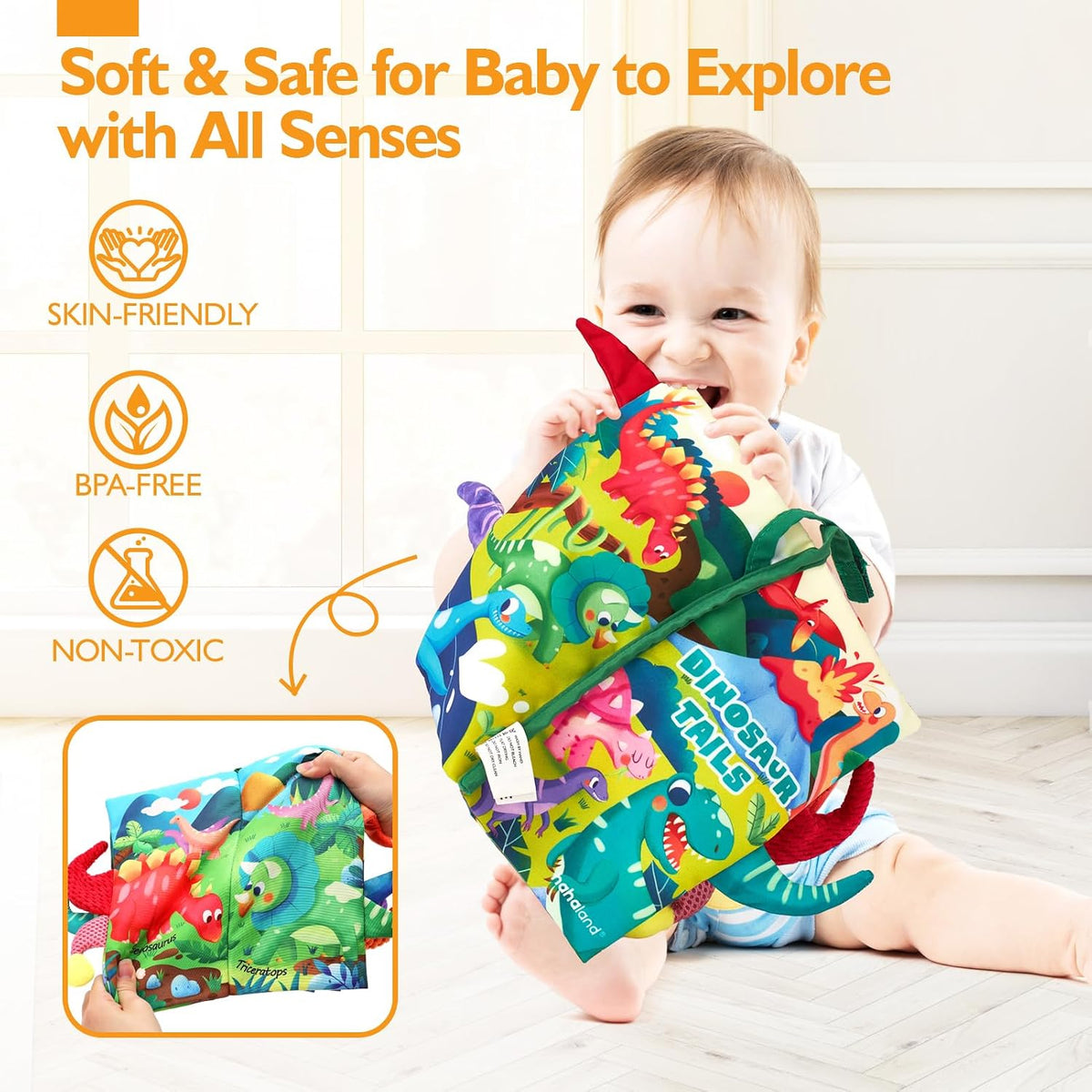 hahaland Baby Books 0-6 Months Infant Tummy Time Toys High Contrast
