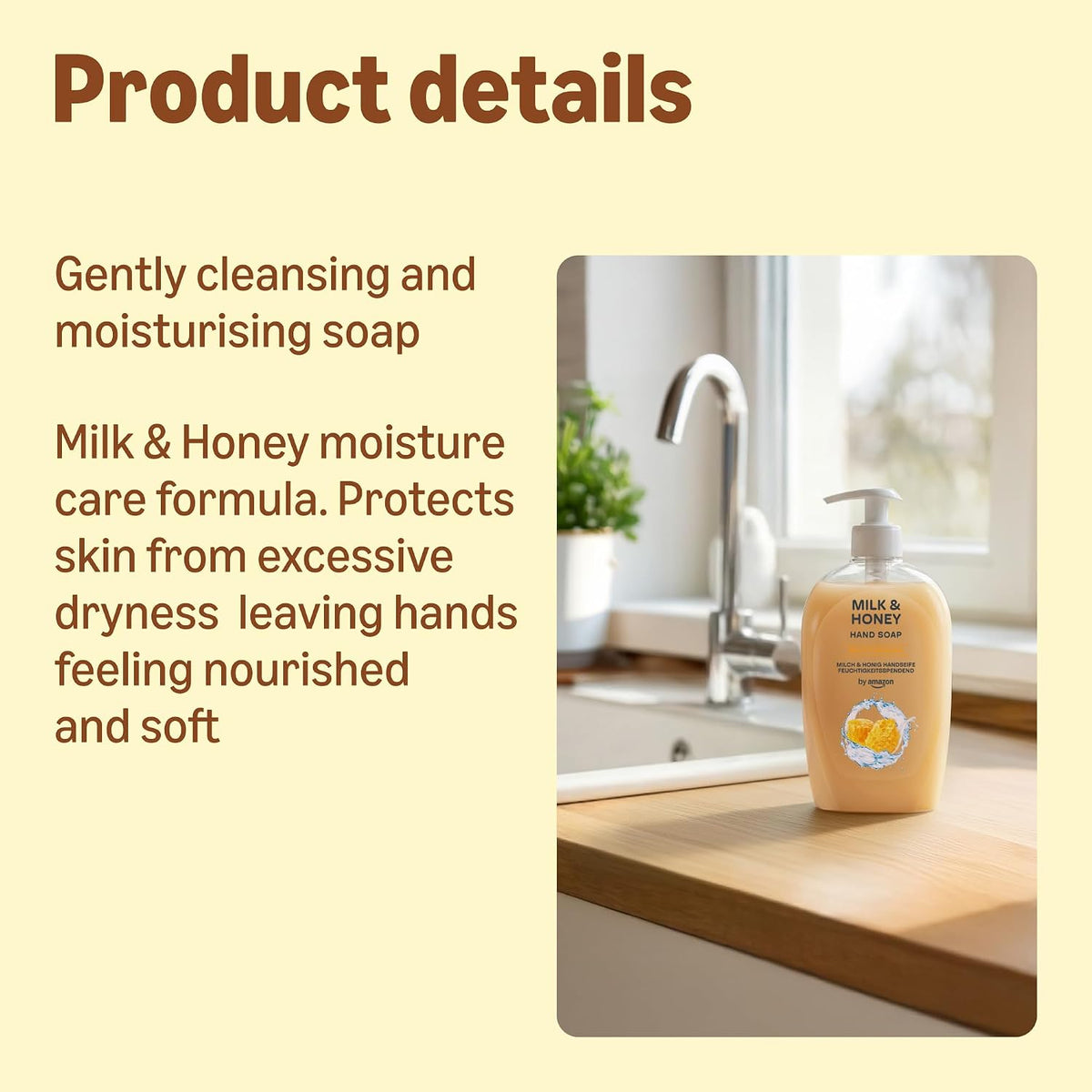by Amazon Milk & Honey Hand Soap, 4 x 500ml