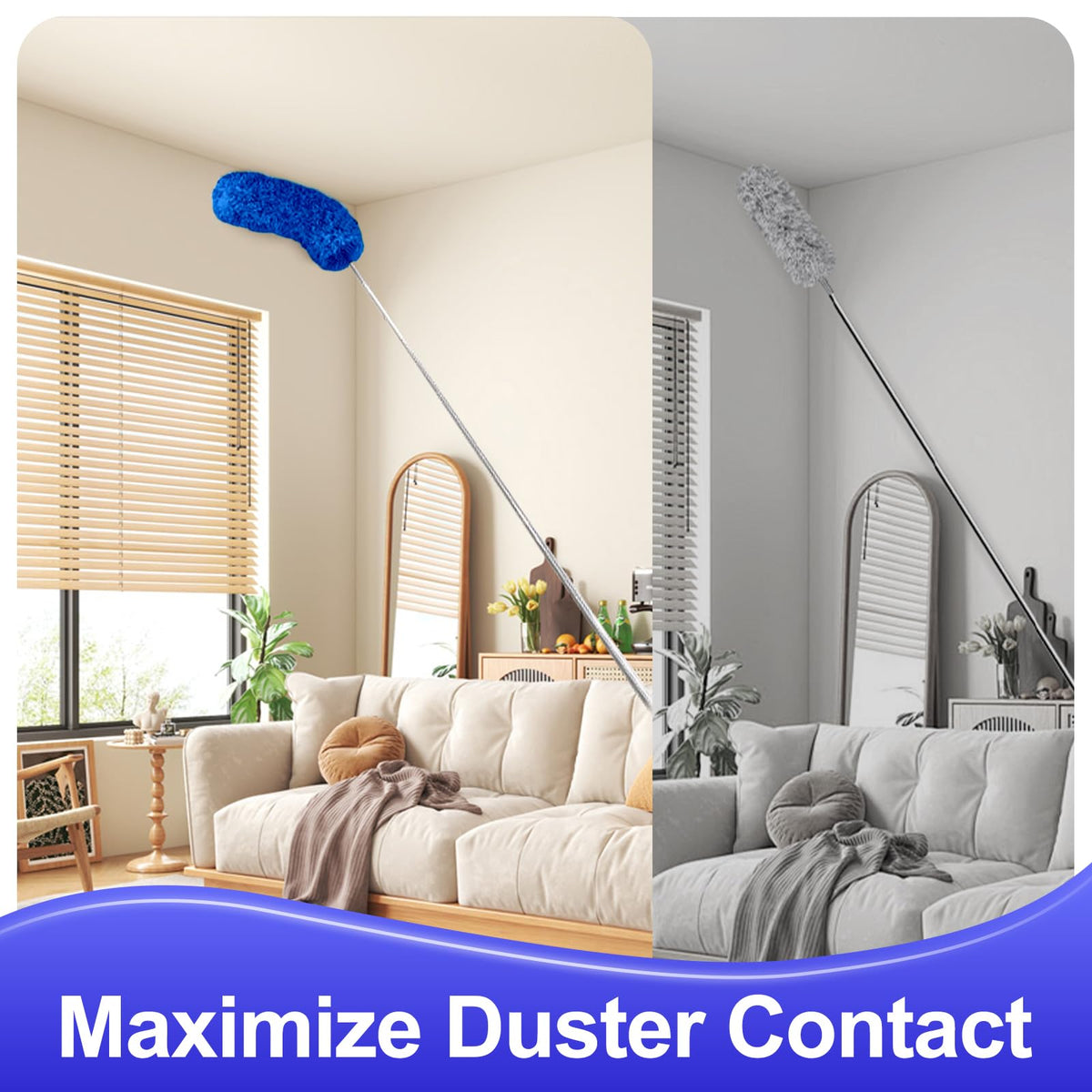Fogray 2026 Upgraded 240cm Extendable Feather Duster with Soft Silicone Cap