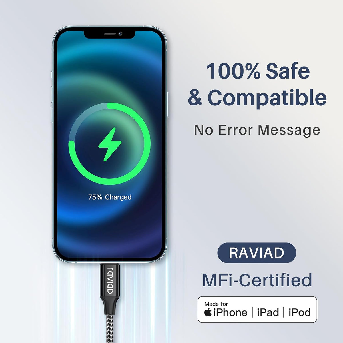 RAVIAD Extra Long USB C to Lightning Cable 3M 2Pack [MFi Certified]