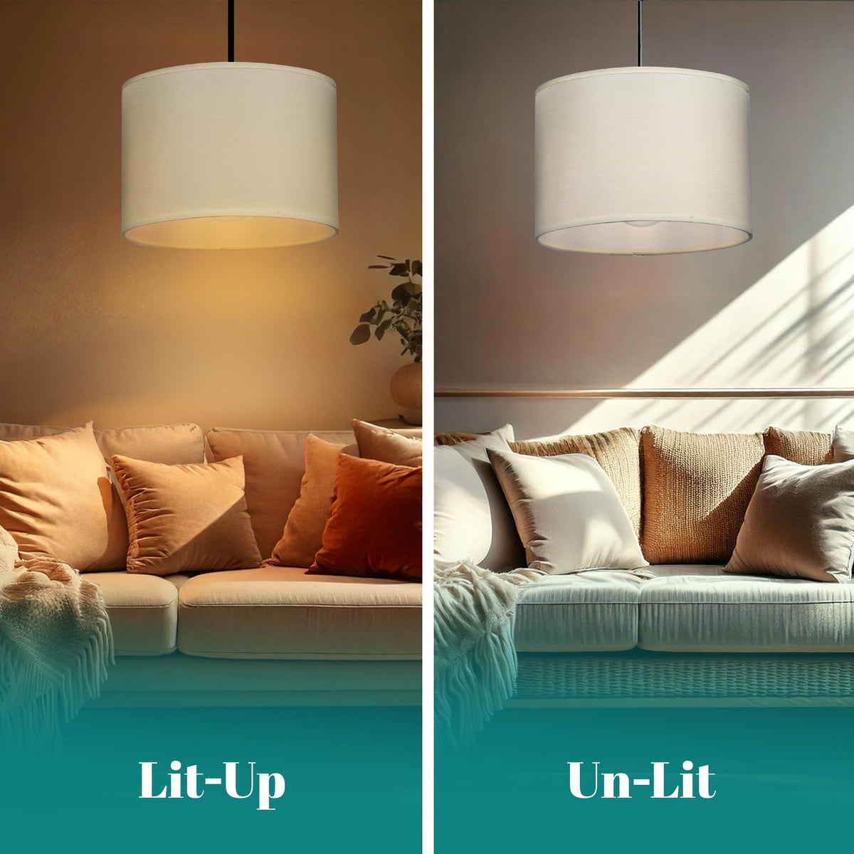 GIGGI Fabric Lamp Shades, 10" Beige Lampshades for Ceiling Lights, Table Lamps & Floor Lamps, Easy Fit Pendant Light Shade Ceiling for Living Room, Bedroom, Kitchen, Hallway, Office & Home Décor