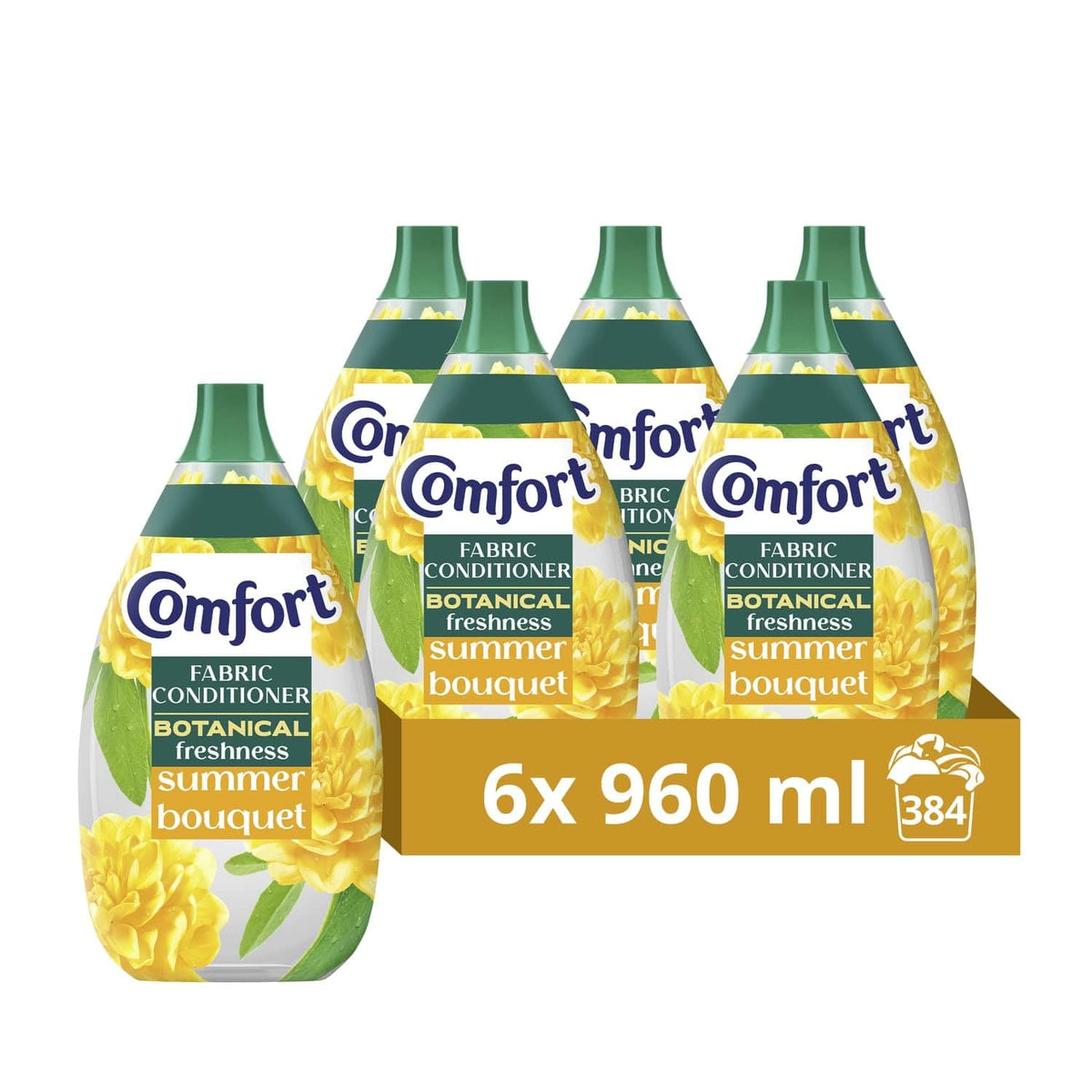 Comfort Pure Dreams Cashmere Soft Fabric Conditioner Dermatologist-Recommended Gentle Next to Sensitive Skin 48 washes(1.44 L) - Case pack of 6