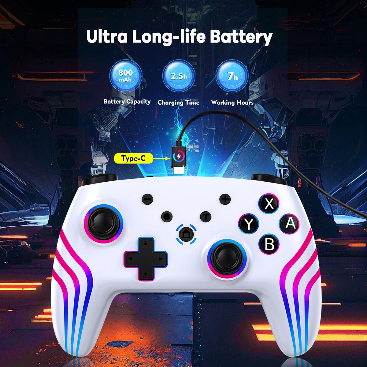 MYSTILUCK Wireless Pro Controller for Switch, Switch 2, Lite, OLED, PC
