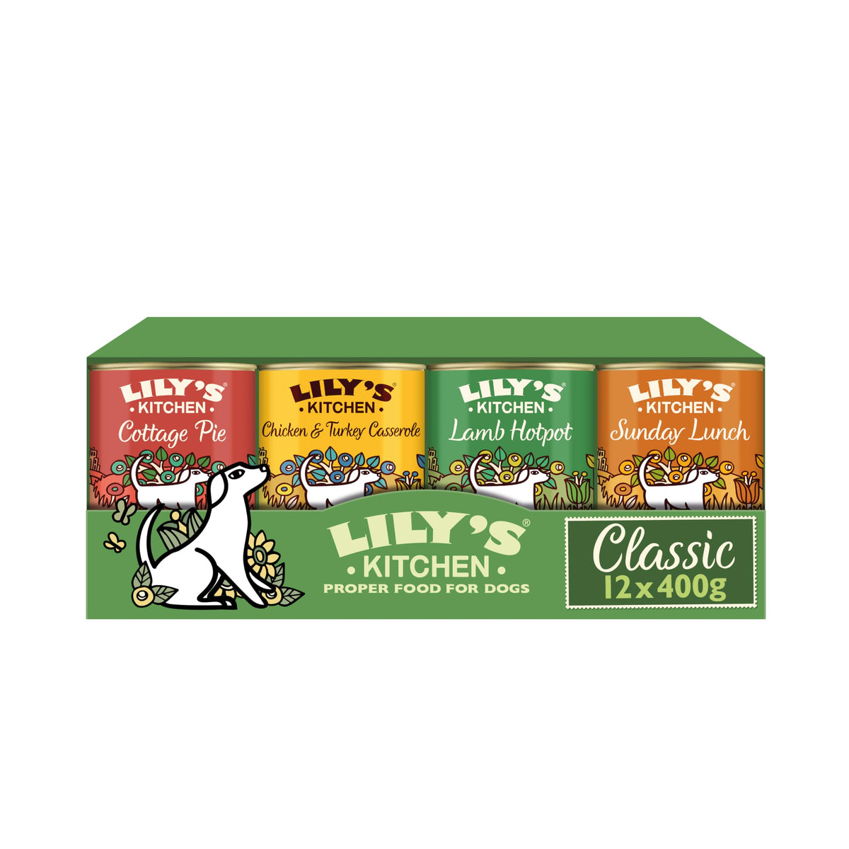 Lily's Kitchen Natural Adult Dog Food Wet Trays - Classic Dinners Multipack - Chicken, Lamb & Beef - Complete Meal Recipes (6 Trays x 150g)