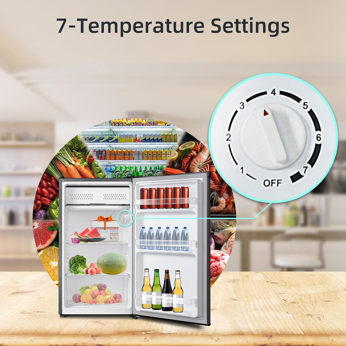 CHiQ 145L Upright Freezer with 4-Star Freezing & Reversible Door Black