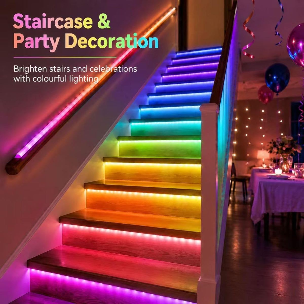 LED Strip Lights for Bedroom,10M RGB Colour Changing LED Lights with Bluetooth App & Remote Control, Music Sync, Dimmable, 16 Million Colours, Timer Mode, Self-Adhesive for Room Home Party Decor