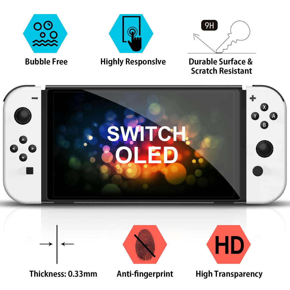daydayup [3 Pack] Screen Protector Tempered Glass for Nintendo Switch - Hestia Goods Transparent HD Clear Anti-Scratch Screen Protector for Nintendo Switch