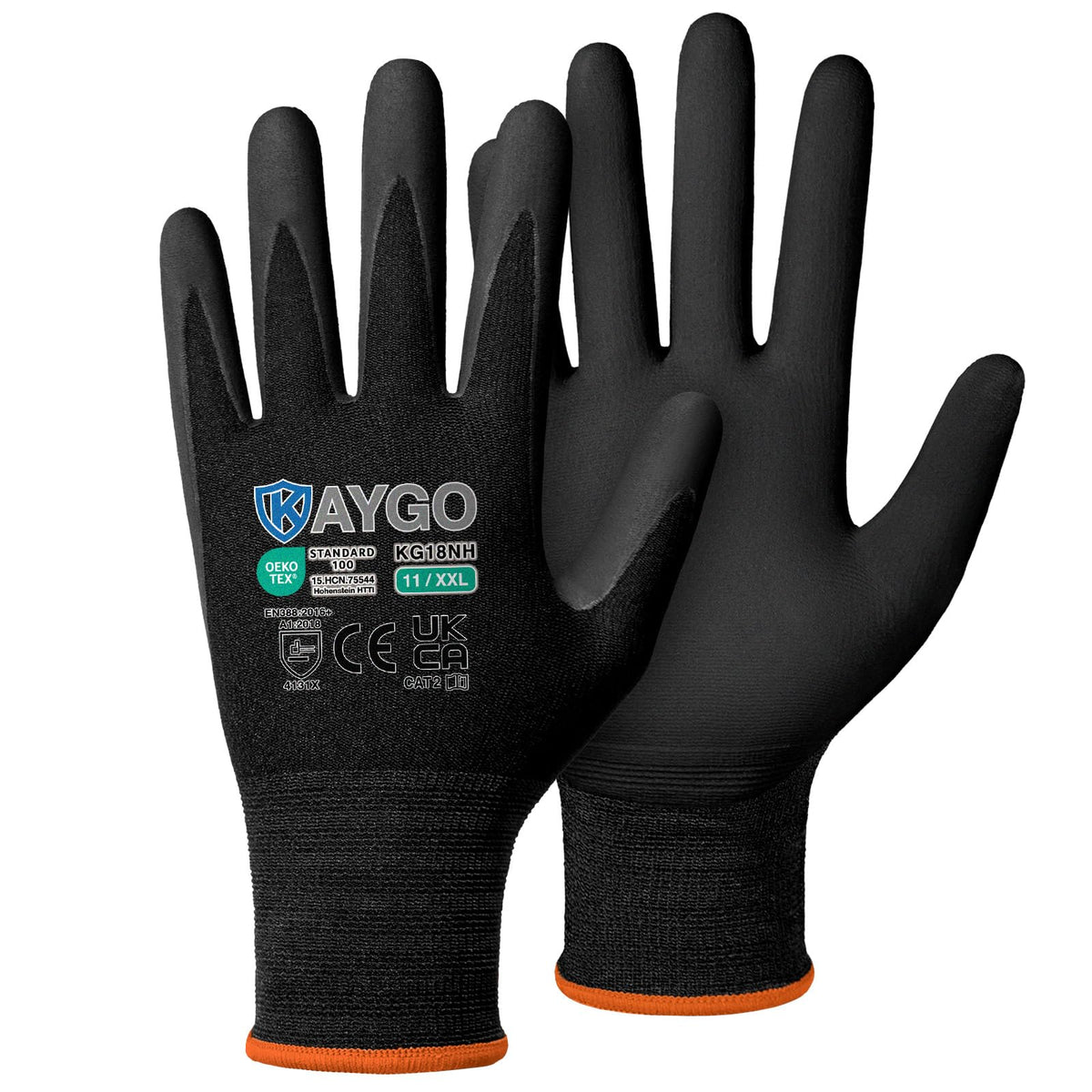 KAYGO Safety Work Gloves MicroFoam Nitrile Coated 12 Pairs, KG18NB
