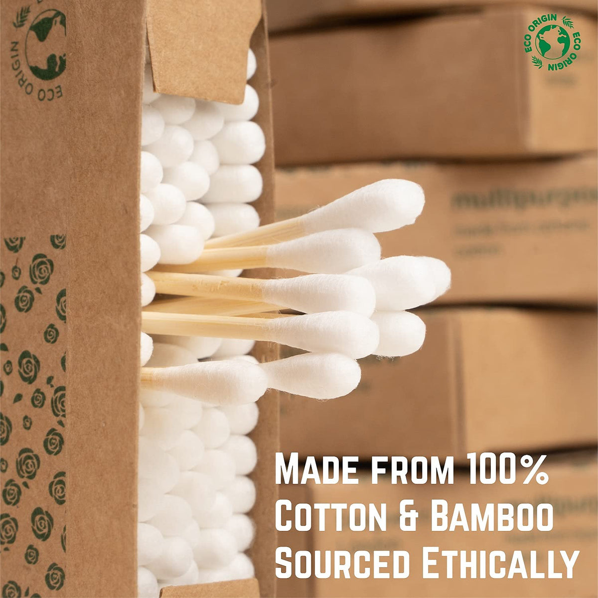 600 Bamboo Cotton Buds | 100% Eco-Friendly Biodegradable | Cotton Buds Bamboo | Ear Swabs | Ear Picks | Cotton Ear Buds | 6 x100 Ear Buds Cotton