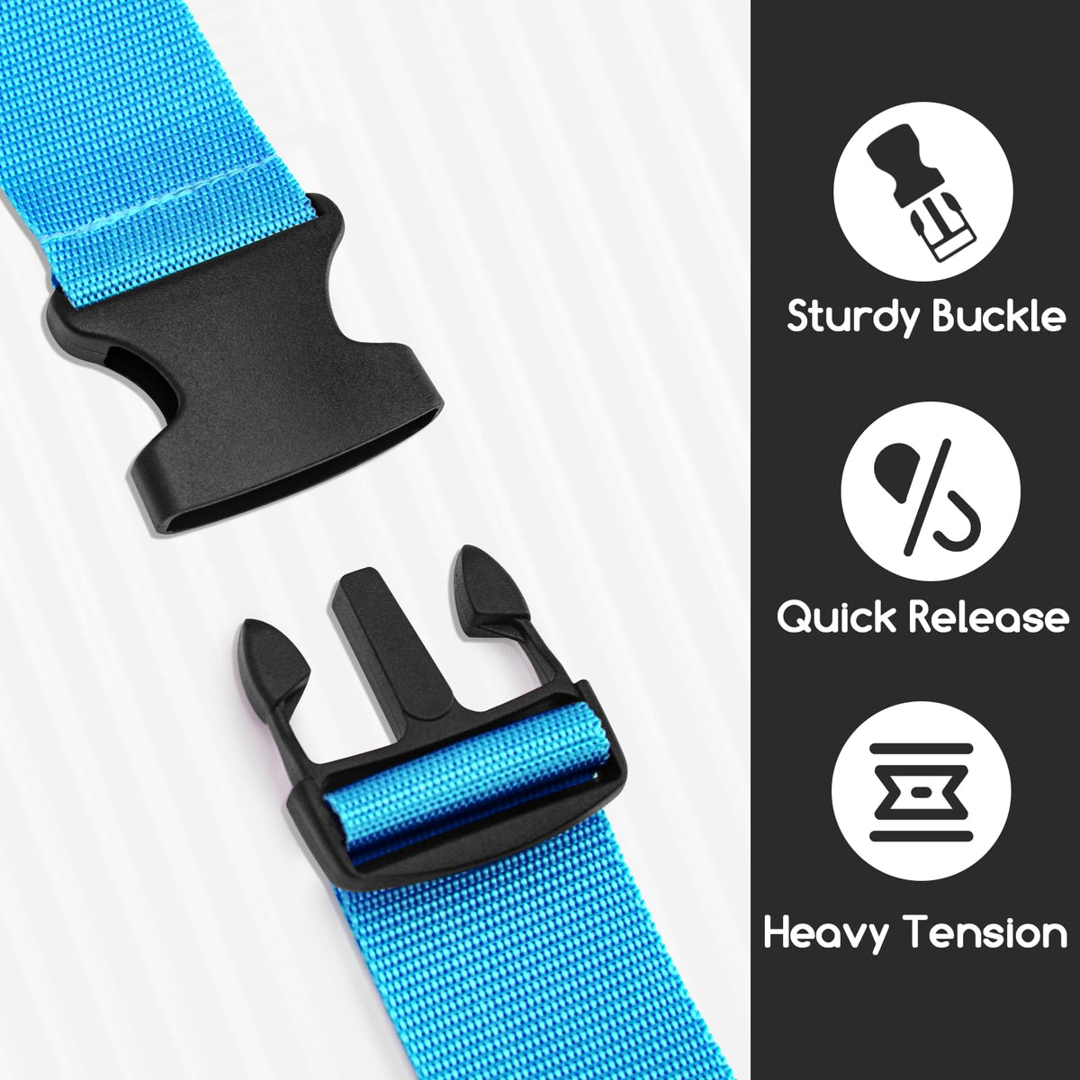 WISYOK Luggage Straps Extended, 4 Pack, 130-250cm Adjustable, Blue Orange