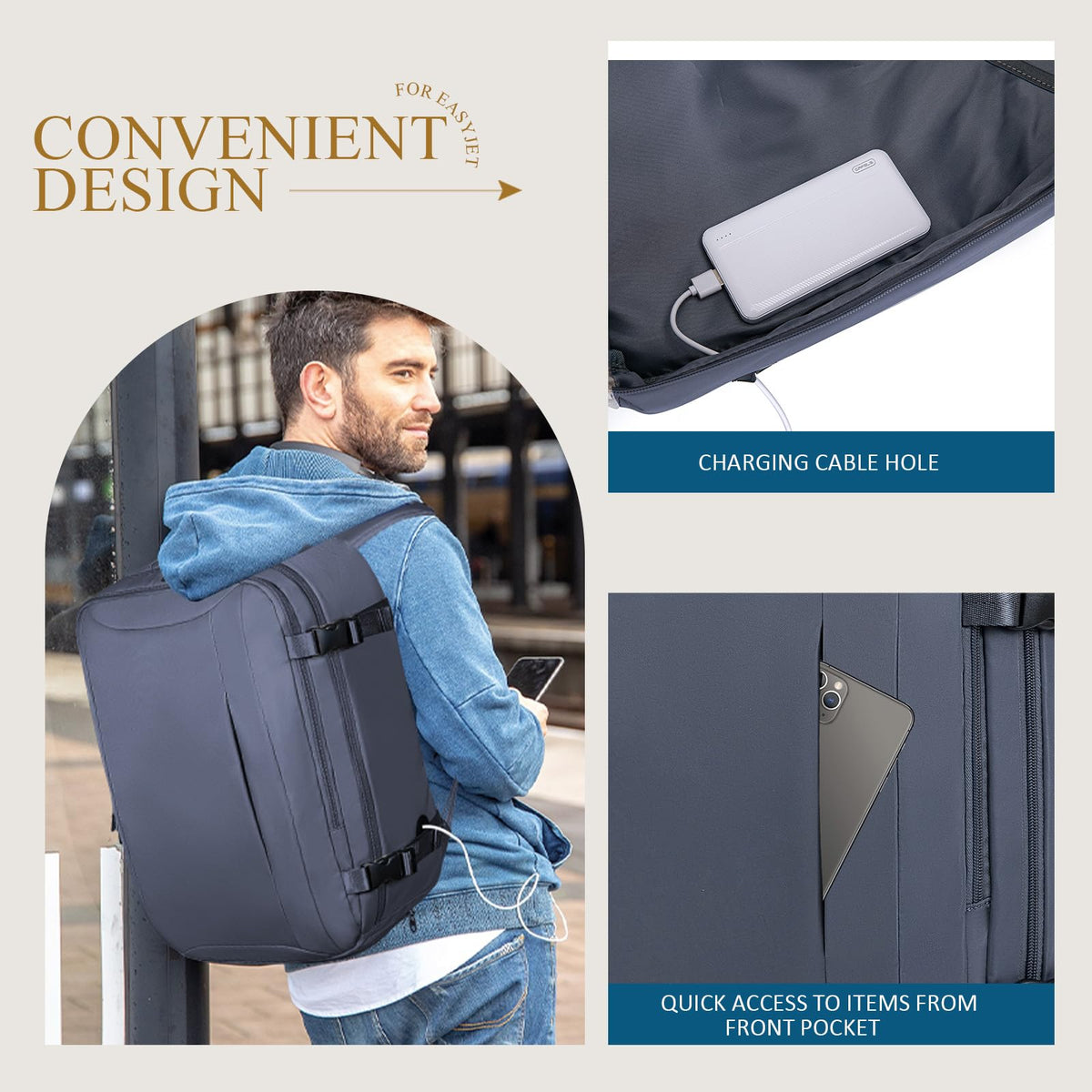 Lossga for Ryanair Cabin Bags 40x30x20,Cabin Bag Travel Backpack