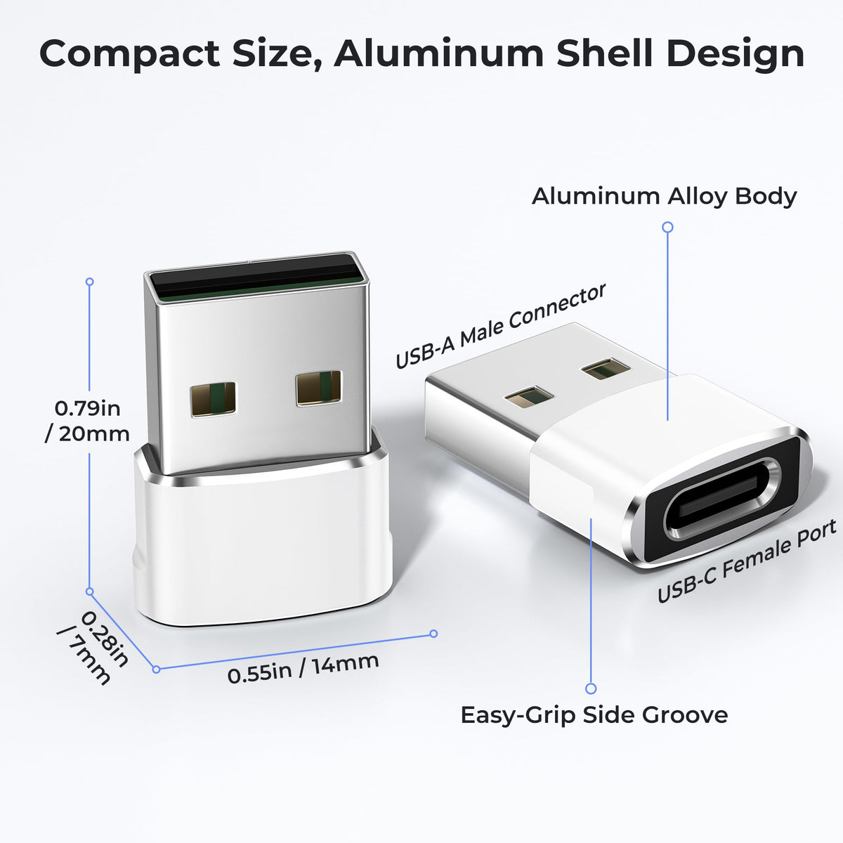 BASESAILOR USB to USB C Adapter,USBC Female to USB A Male Adapter 3Pack