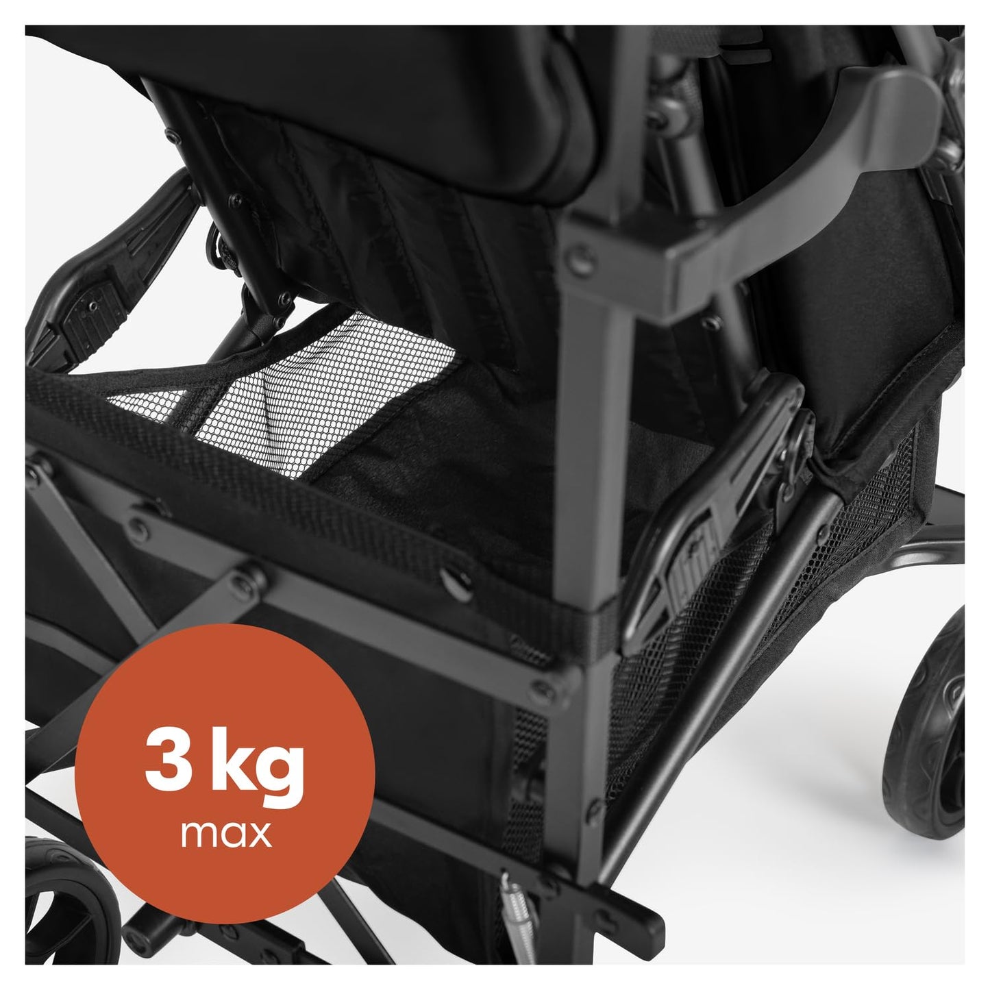 Hauck Fold N Care, Black - Lightweight Umbrella Pushchair with Raincover from 6 Months to 22 kg, Lie Flat, Compact Fold, Sun Canopy UPF 50+, EVA Wheels, Large Basket, Travel Stroller