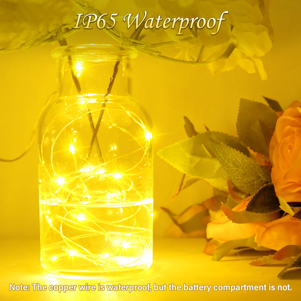 Dalugo Orange Fairy Lights, 3M/10ft Amber Fairy Lights, 30 LED Halloween Battery Lights for Autumn Halloween Christmas Decorations, Fireplace, Home Decor
