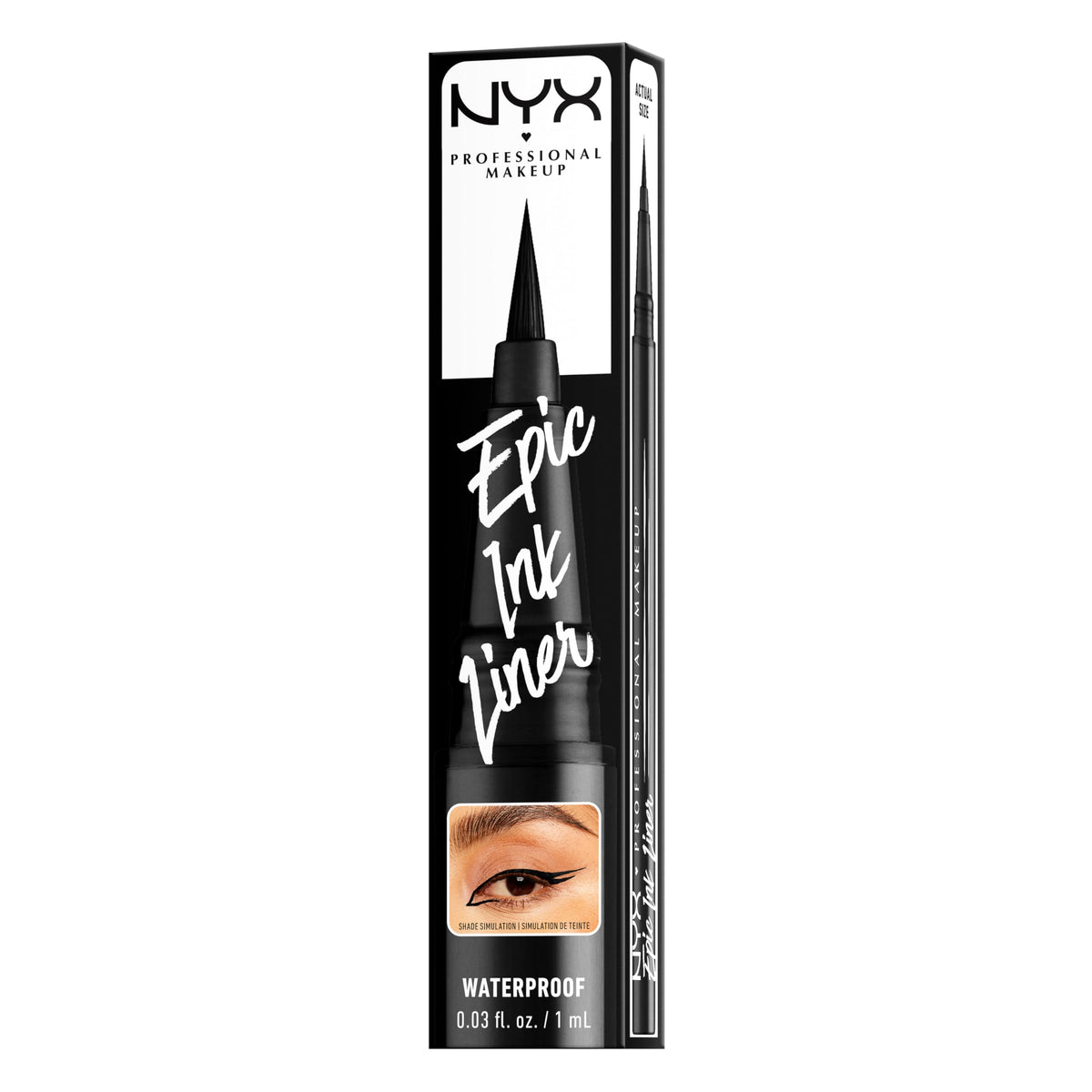 NYX Professional Makeup Eye Liner, Epic Ink Waterproof Liner, Black