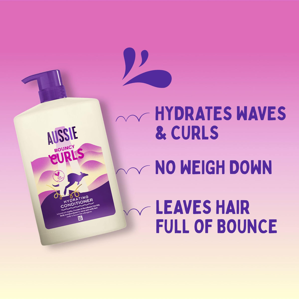 Aussie Miracle Moist Shampoo 1L Pump to Restore Brittle & Dry Hair