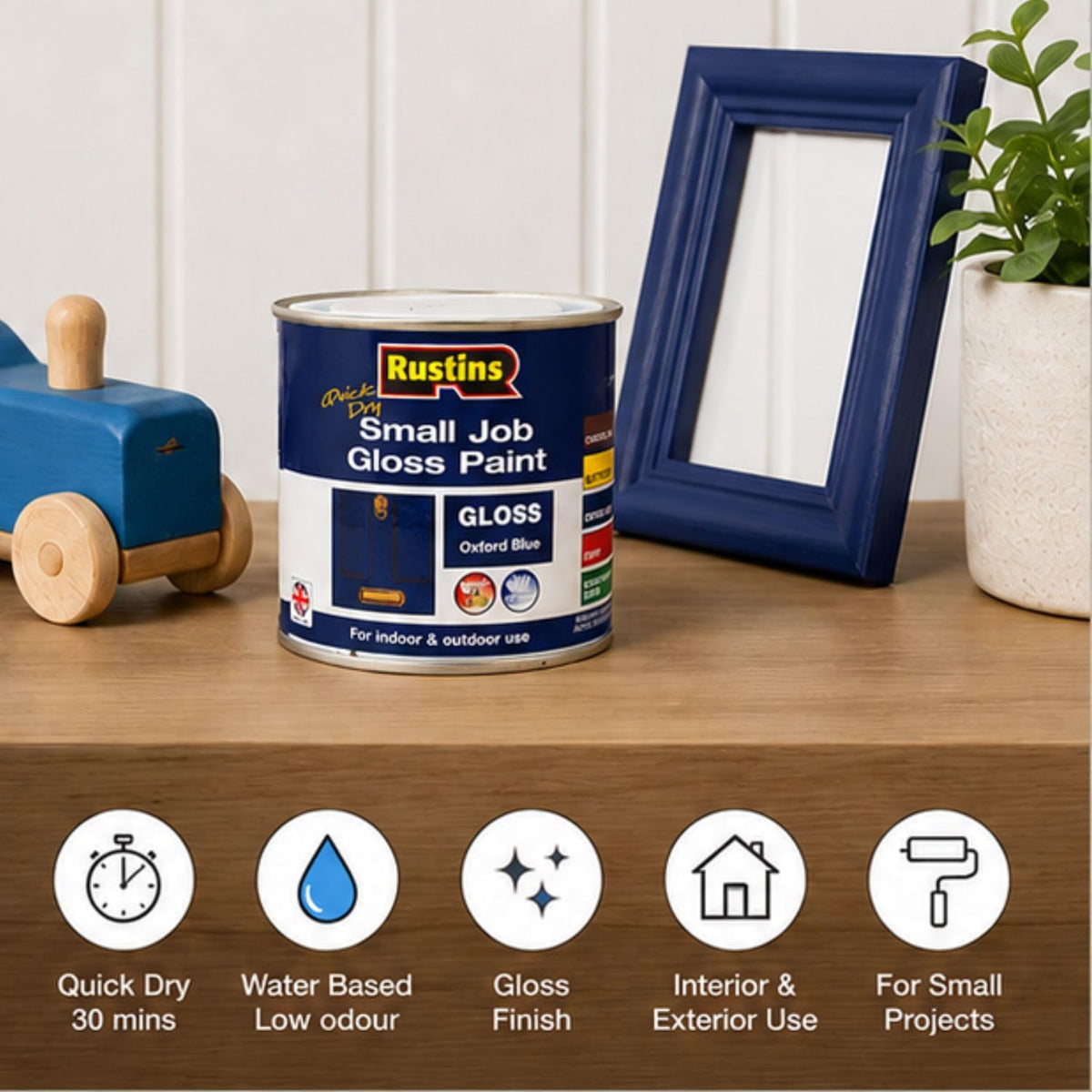 RUSTINS Small Job Satin Paint Chocolate 250ml