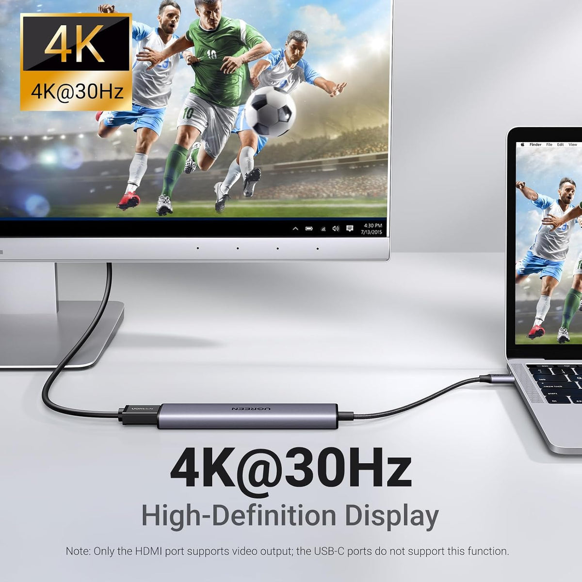 UGREEN USB C Hub, 5-in-1 USB Hub for Laptops, 4K HDMI to USB-C Adapter