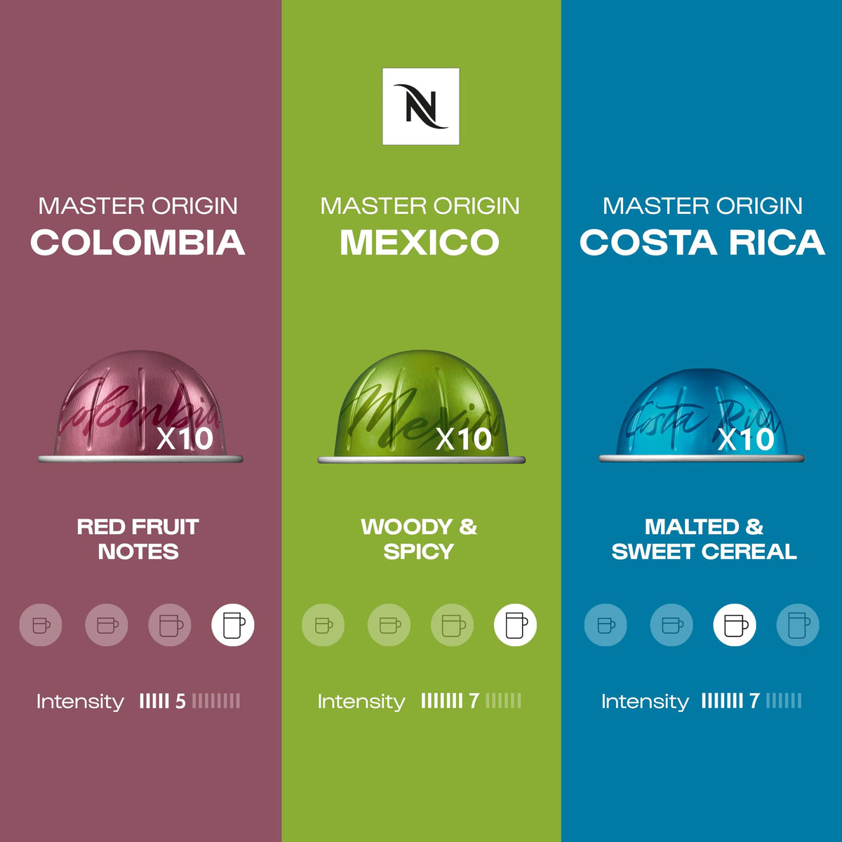 Nespresso Vertuo Coffee Pods, Pack of 30, 10 x Melozio, 10 x Stormio, 10 x Odacio capsules for Nespresso Machines. Make Espressos, Cappuccino and Lattes at home. Recyclable Pods.