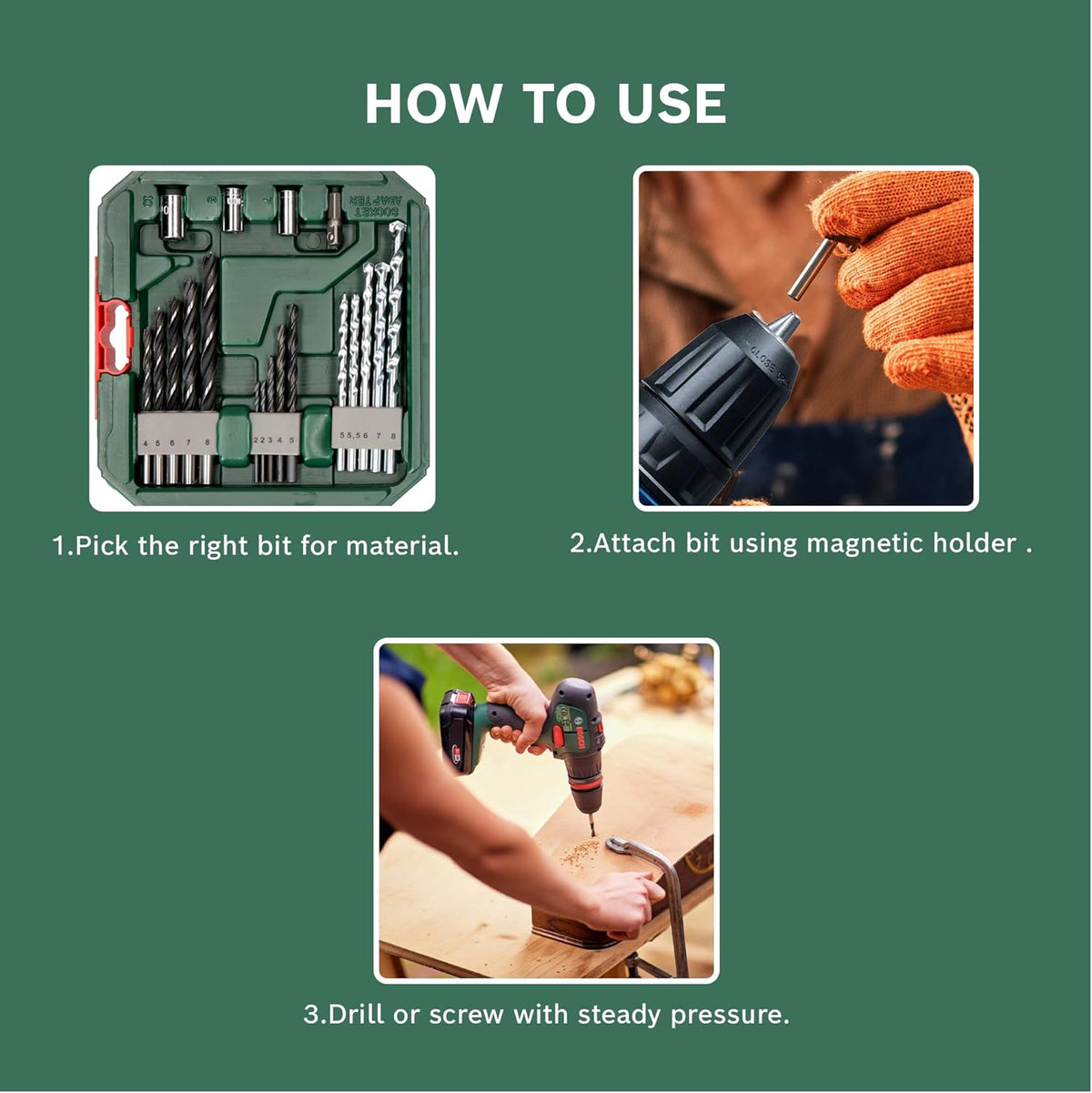 Bosch 34pc. X-Line Drill and Screwdriver Bit Set (for Wood, Masonary and Metal, Accessories Drill and Screwdriver)