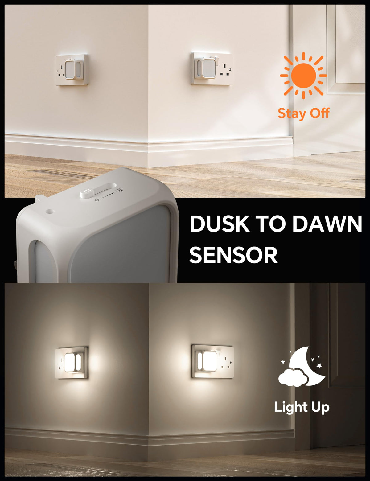 PURSNIC Night Light Plug in Wall, Dusk to Dawn, 3000K Warm White, 4 Pack