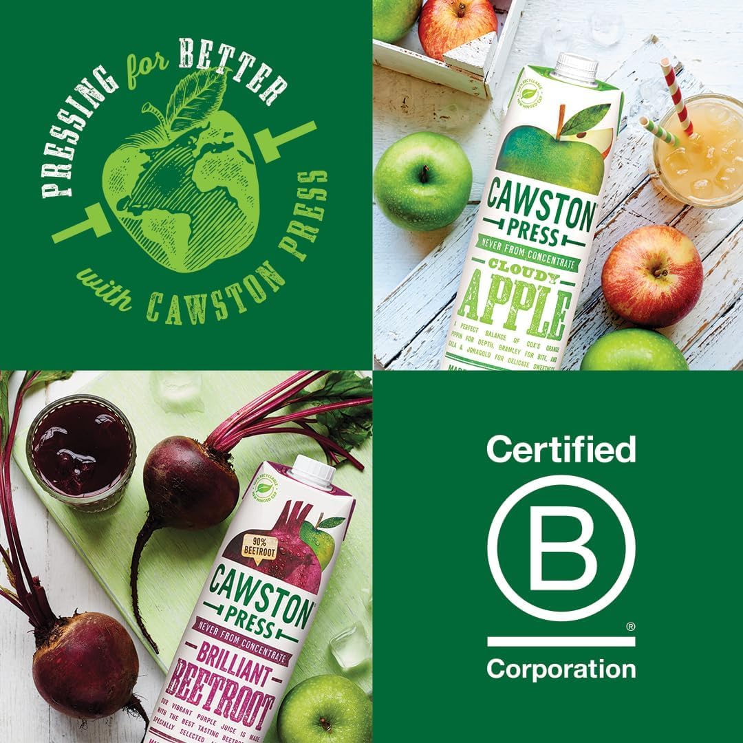 Cawston Press Brilliant Beetroot Pressed Juice 1 litre (Pack of 6) - Pure Pressed Beetroot, Vegan, No Added Sugar
