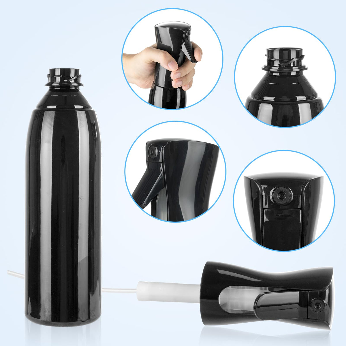 Spray Bottles Continuous Ultra Fine Mist Empty Water Bottles Hairdresser Spray Bottles Salon Hairdresser Hair Tool Water Sprayer (200ML, Mint Green)