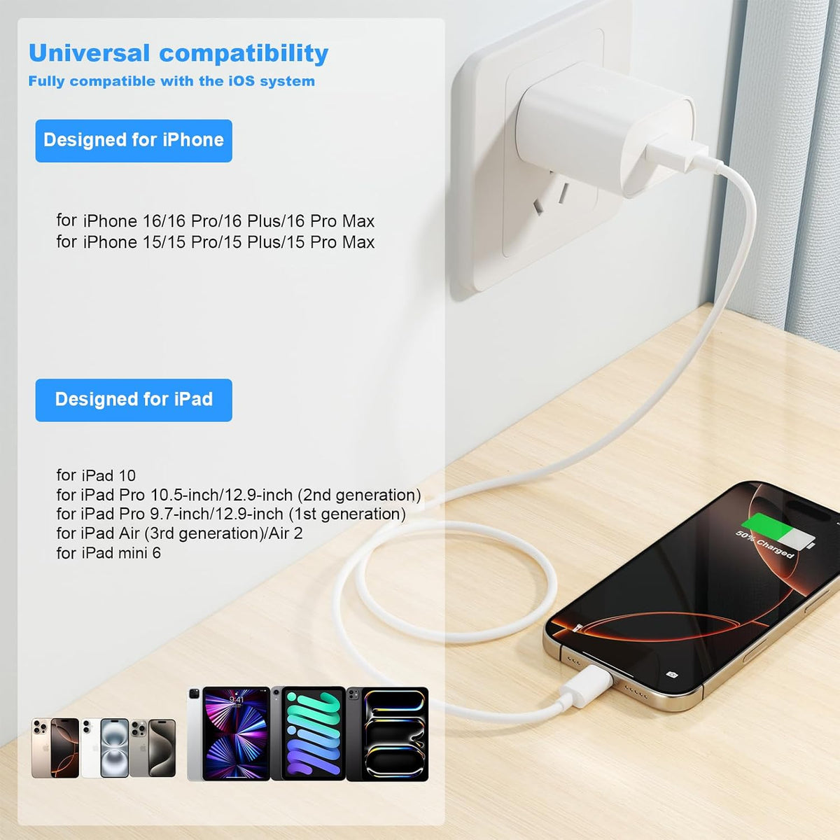 BSTOEM USB C Charger Cable, USB A to USB C Cable 3Pack 2M,Fast Type C Cable
