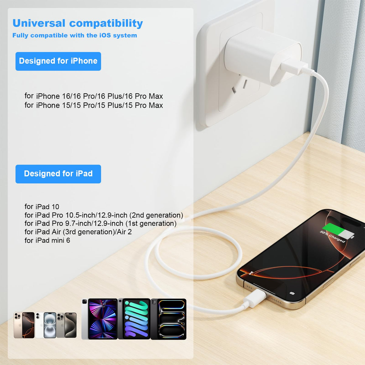 BSTOEM USB C Charger Cable, USB A to USB C Cable 3Pack 2M,Fast Type C Cable