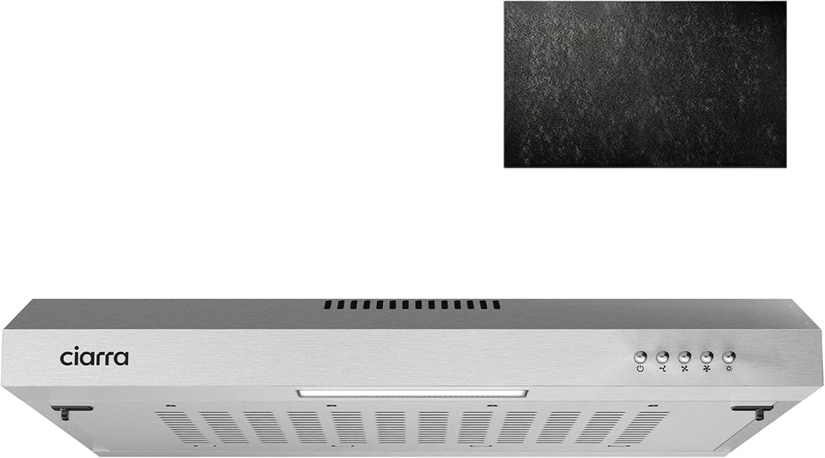 CIARRA 60cm Visor Cooker Hood Undercabinet Hoods Stainless Steel Wall Mounted Kitchen Extractor Fan Model CBCS6903
