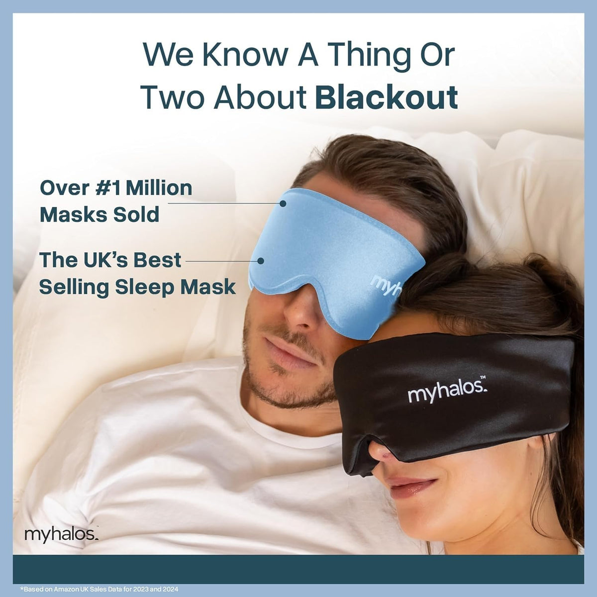 MyHalos Blackout Sleep Mask, Eye Mask for Sleeping, Zero Pressure, Travel