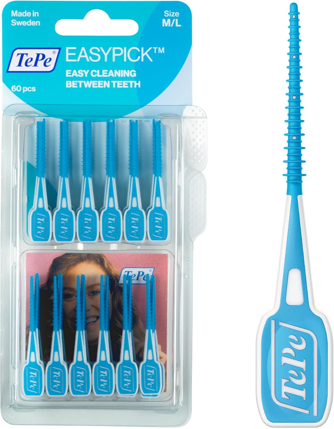 TePe EasyPick Toothpicks, Blue, ISO M-L, 60pcs