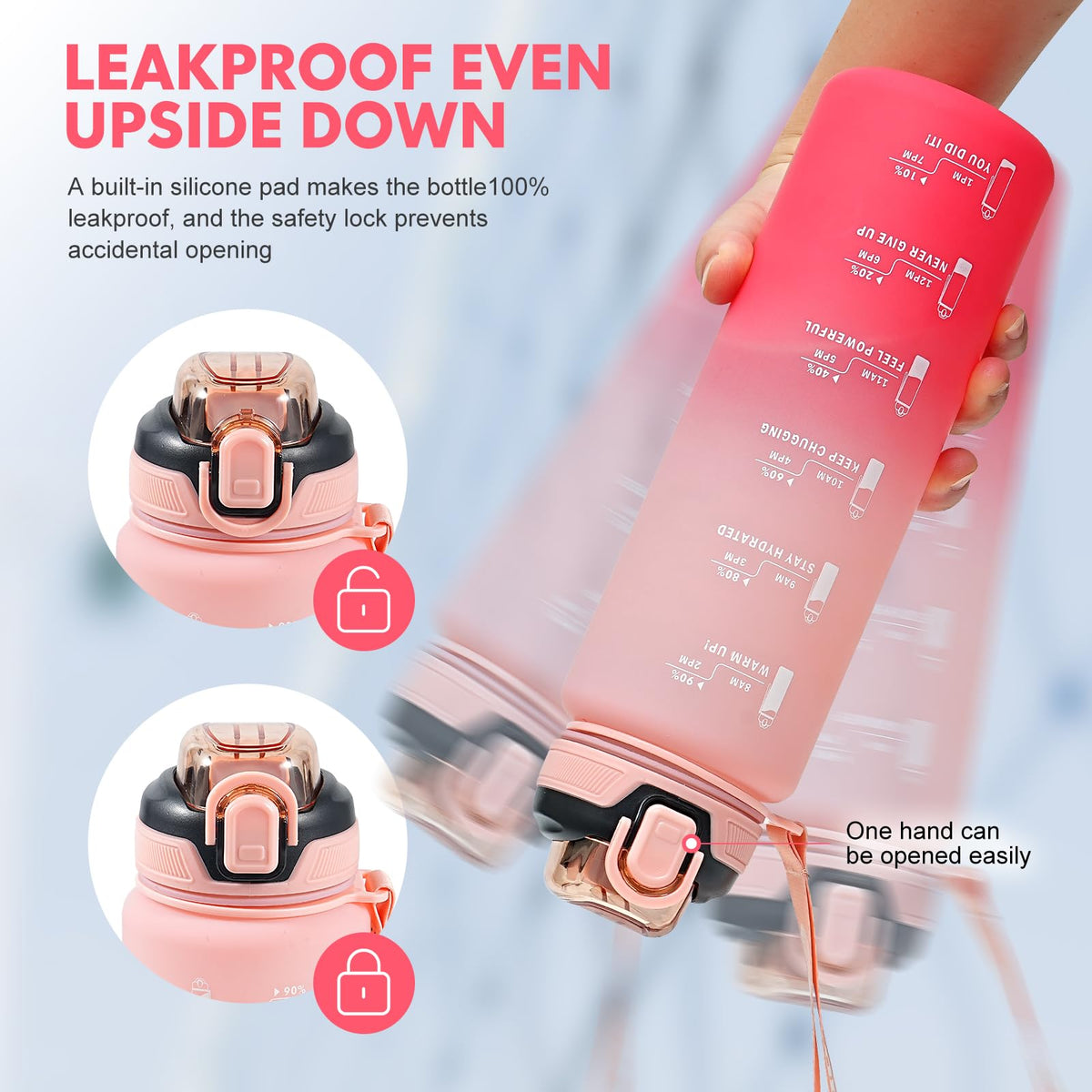 SEASEVEN Flat Water Bottle 750ML for Gym,School Office(Flat Pink)