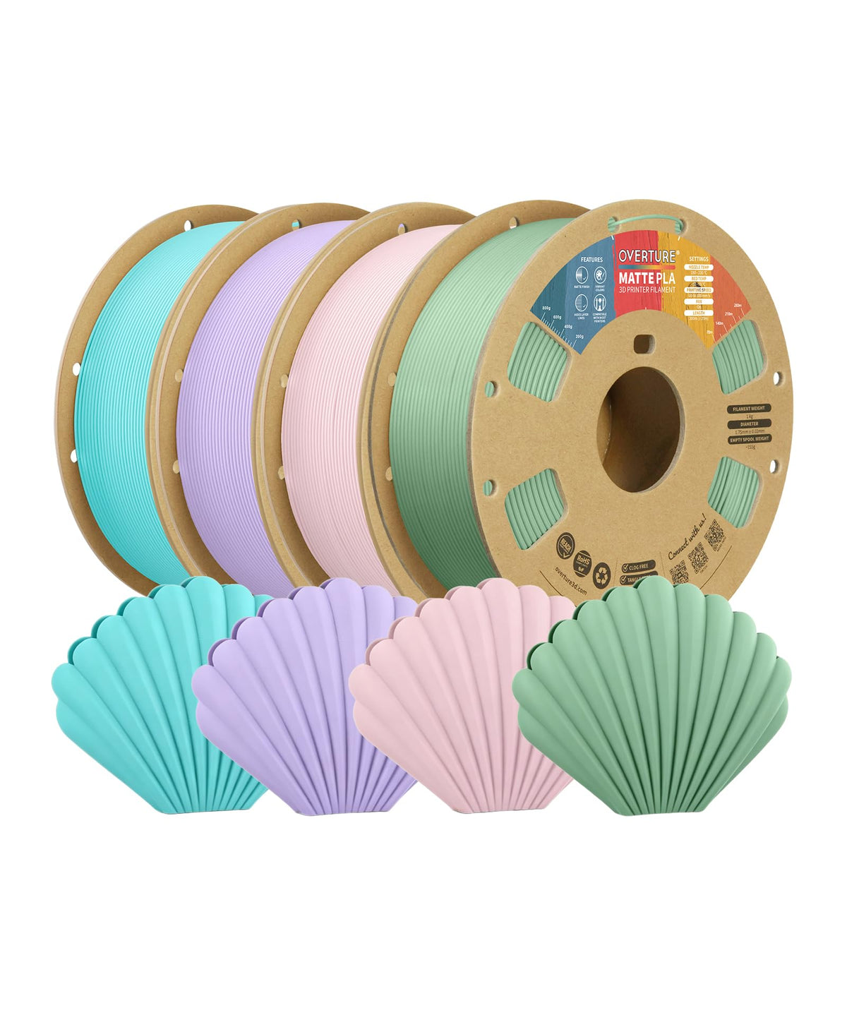 OVERTURE Matte PLA 3D Printer Filament 1.75mm, 1kg Light Brown