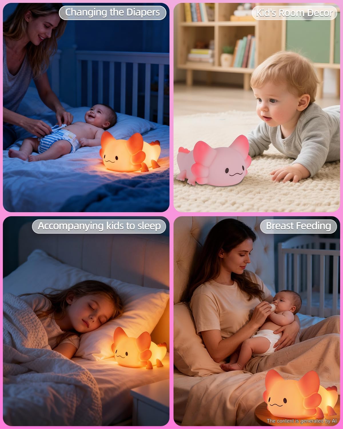 ZKLiLi Cat Night Light for Kids,Cute Night Lamp for Nursery,Squishy Silicone Touch Lights Portable, Gift for Birthday and Christmas for Kids Baby Children (Battery Cat)