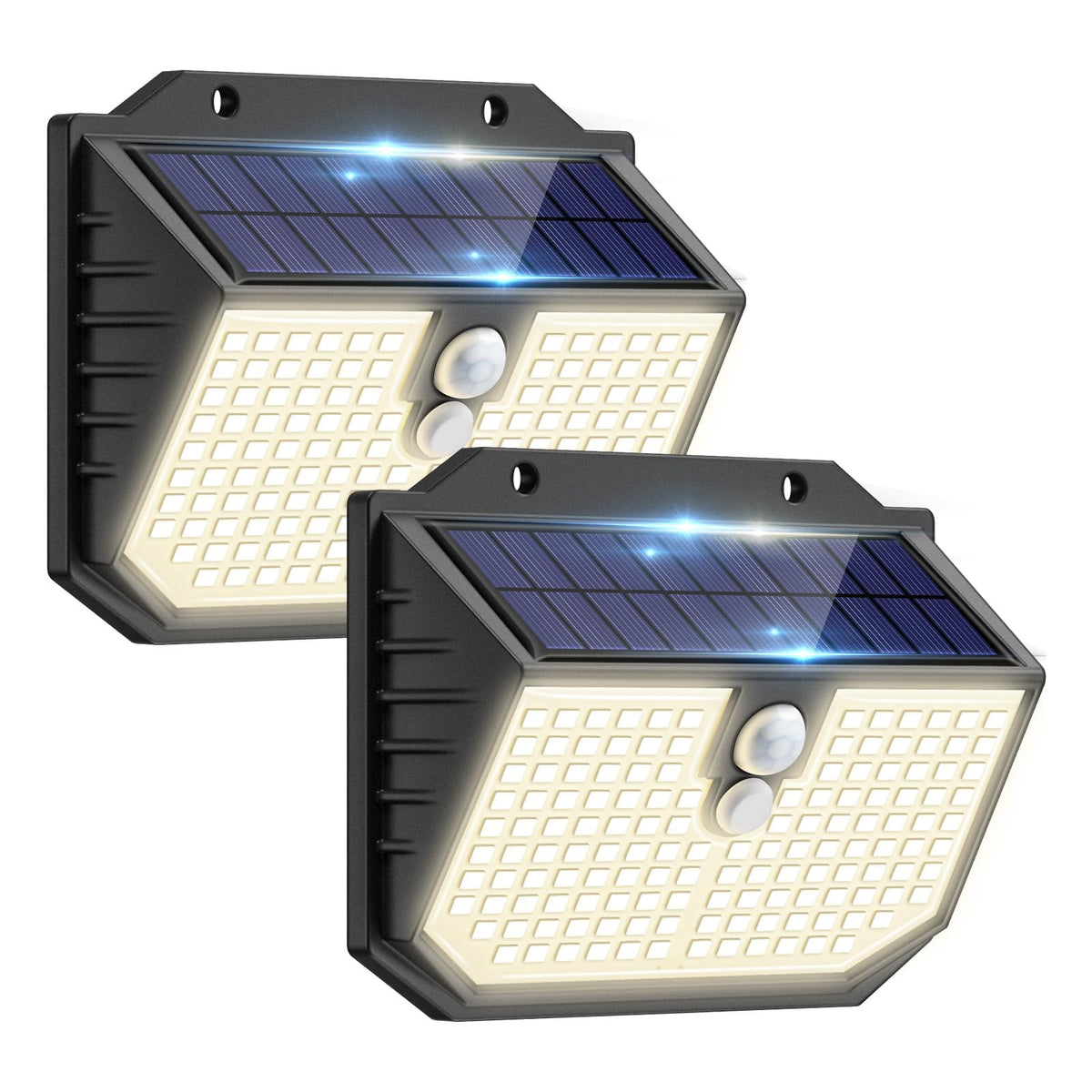 nipify Solar Lights,Upgraded 3000K Warm Solar Garden Lights,3 Modes Motion Sensor and IP65 Waterproof Solar Lights Outdoor Garden for Outside Shed Driveway Backyard Garage Walkway Wall Fences