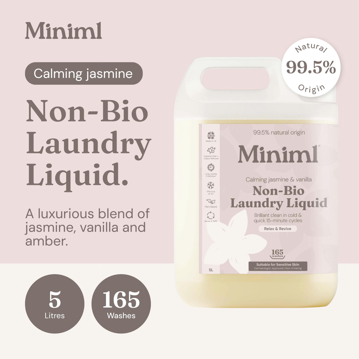 Miniml Eco Laundry Liquid Washing Detergent 5L Refill – Fresh Linen