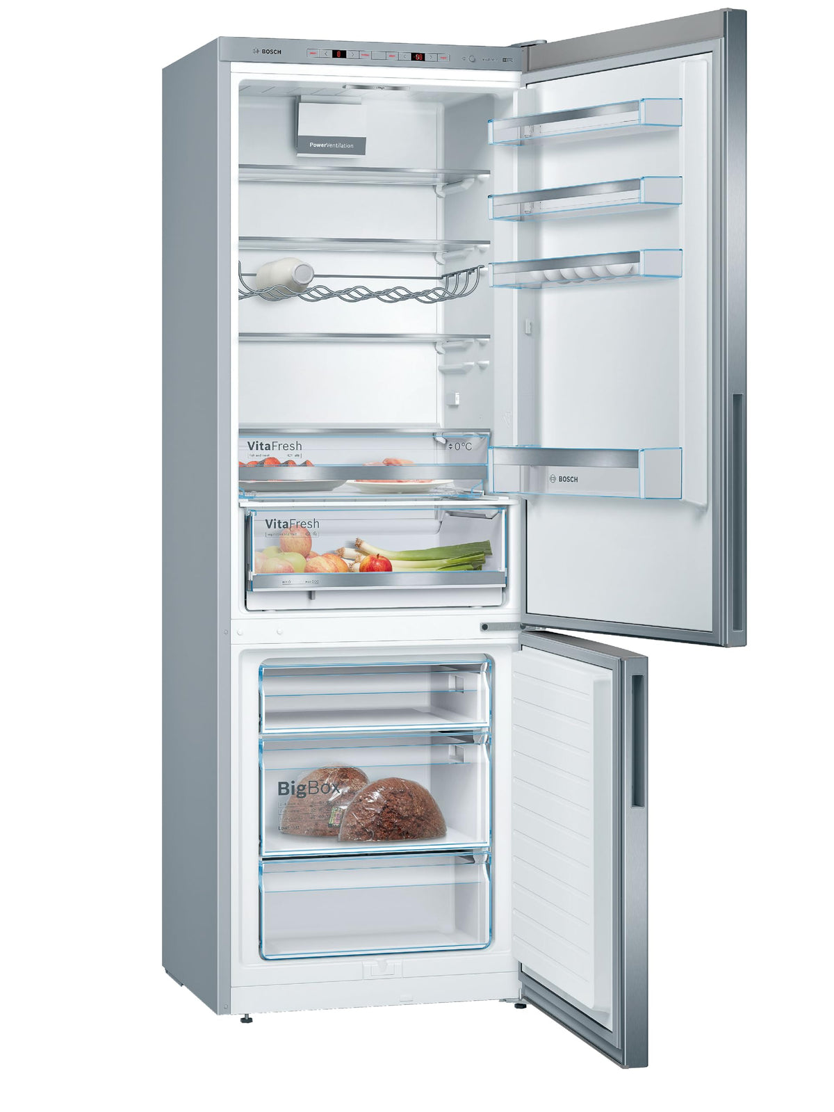 Bosch Series 2 KGN27NLEAG Fridge Freezer, NoFrost, Stainless Steel