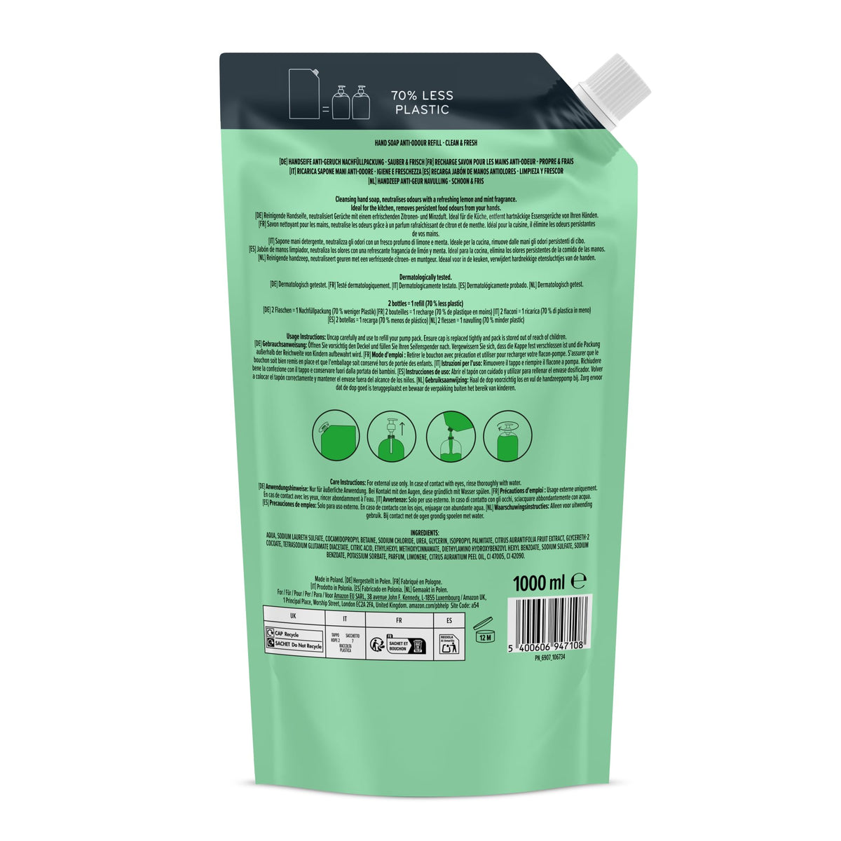 by Amazon Milk & Honey Hand Soap Refill, 2 x 1000ml