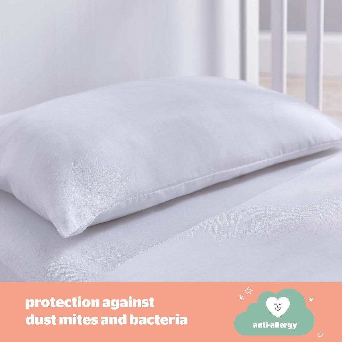 Silentnight Safe Nights Cot Bed Pillow, Anti Allergy, 1 Pack